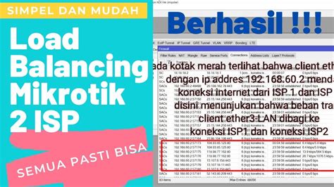 Simpel Dan Mudah Konfigurasi Load Balancing Isp Pada Mikrotik Dengan