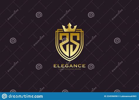 Initial Zs Elegant Luxury Monogram Logo Or Badge Template With Scrolls