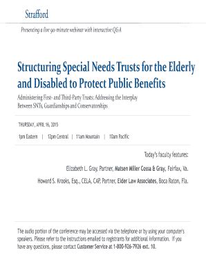 Fillable Online Structuring Special Needs Trusts For The Elderly Fax