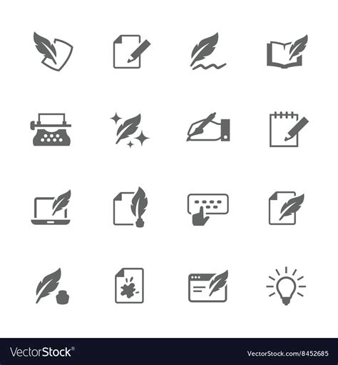 Simple Writing Icons Royalty Free Vector Image