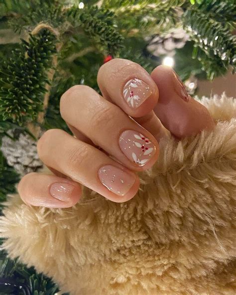 Latest Nude Christmas Nail Ideas To Try In Christmas Nails