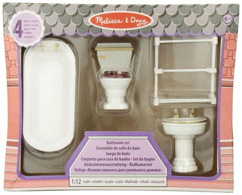 Melissa Doug Juego de baño para casa de muñecas 12584 Melissa