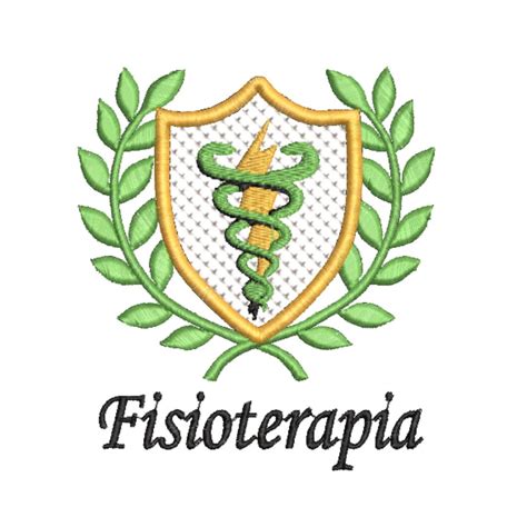 Matriz Bordado Logo Fisioterapia Ráio Dourado 10cm Elo7