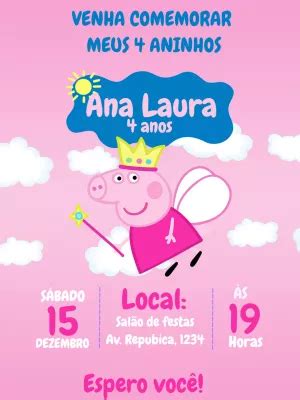 Convite aniversário peppa pig