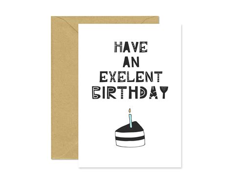 Printable Have An Excellent Birthday Card For Her Kids Diy Etsy