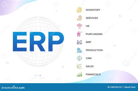 ERP Enterprise Resource Planning Vector Structure Module Workflow