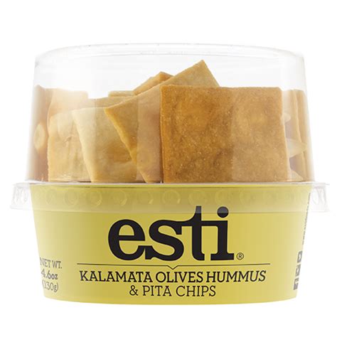 Kalamata Olives Hummus Pita Chips ESTI FOODS