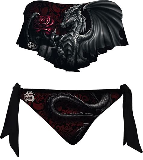 Spiral Dragon Rose Allover Flapover Bikini Swimsuit Xl Shopstyle Swimwear