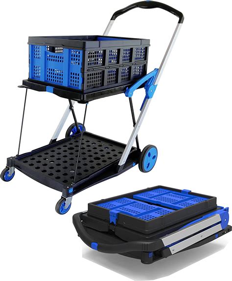 Folding Shopping Cart With Wheels Collapsible Cart With Basket 2