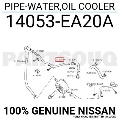 Ea A Genuine Nissan Pipe Water Oil Cooler Ea A Ebay