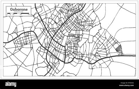 Gaborone Botswana Mapa De La Ciudad En Estilo Retro Mapa De Esquema