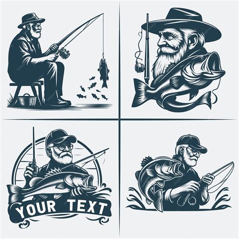 Premium Vector Fishing Vector Bundle File Black And White Fishing