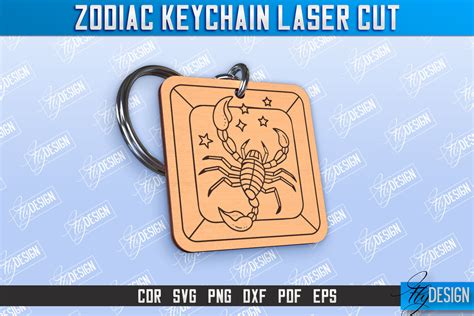 Zodiac Keychain Laser Cut Bundle Astrology Design Zodiac Sign By