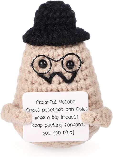 Funny Positive Crochet Potato Inch Cute Knitted Support Potato