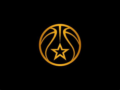 Premium Vector | A gold basketball logo with the word basketball on it