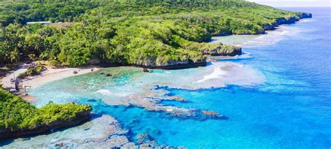 Niue Island Coast Ocean Avatele Beach Scenery Aerial Drone View 1