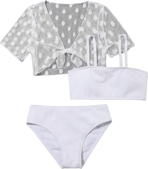 Amazon Shenhe Girl S Piece High Waisted Ribbed Swimsuit Bathing Suit Bikini Sets With