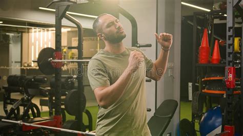 Happy African American Man Athletic Muscular Personal Trainer Sport Club Instructor Latina