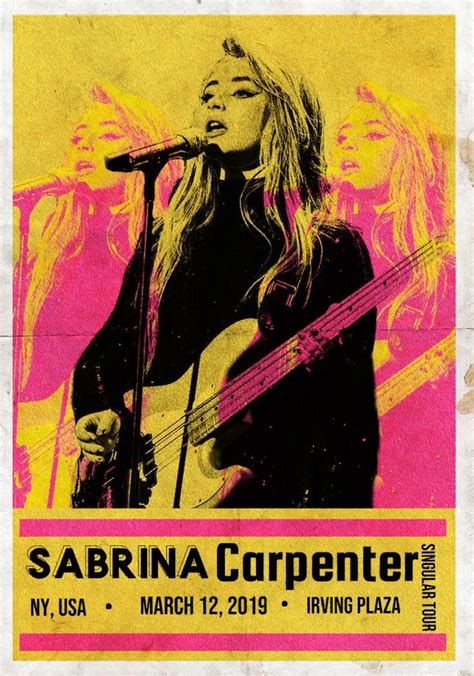 Sabrina Carpenter singular tour poster | Sabrina carpenter, Tour posters, Poster