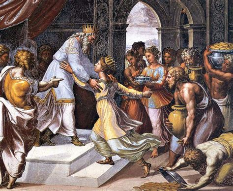 Meeting Of Solomon With The Queen Of Sheba The Fresco Of Raphael