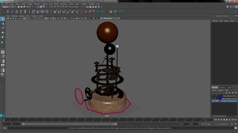 D Steel Antique Orrery Solar System Rigged For Maya Turbosquid