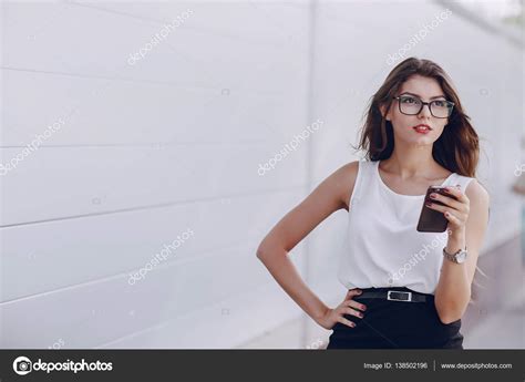 Beautiful Brunette With Glasses Stock Photo Prostooleh