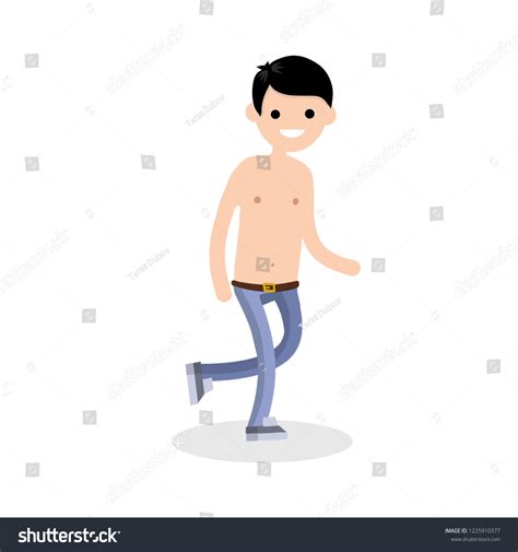 Man Jeans Naked Torso Running Guy Stock Vector Royalty Free 1225910377 Shutterstock