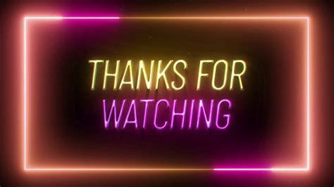 Thanks Watching Neon Animation Stock Footage SBV 348554553 Storyblocks