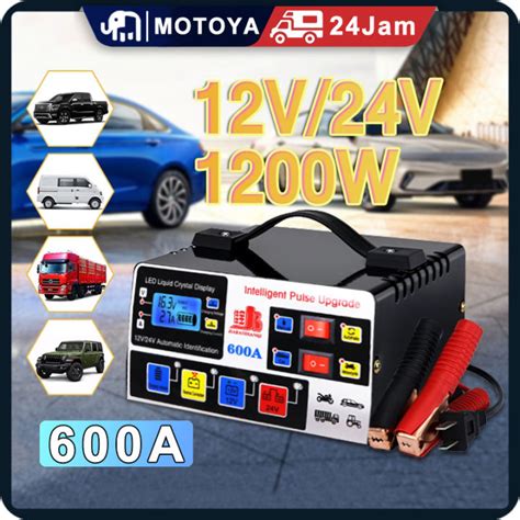 Cas Aki Motor Dan Mobil Charger Aki V V W A Ah Portabel