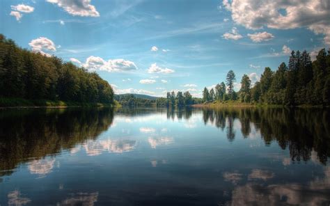 Wallpaper Sinar Matahari Pemandangan Danau Alam Refleksi Langit