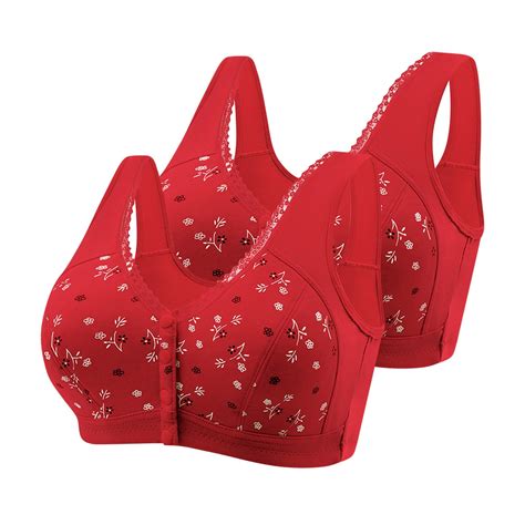 Hoomeumy 2pc Bras For Women Sexy Lace Front Buckle For Middle Aged And