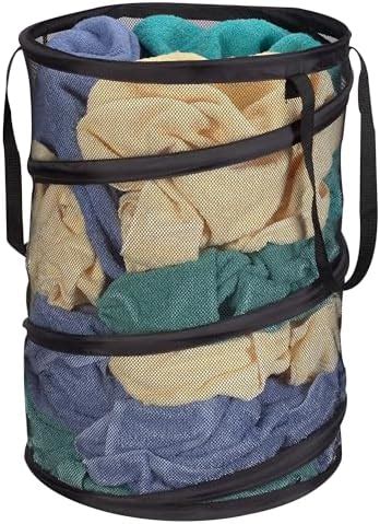 Amazon 4 Set Pop Up Laundry Hamper With Lid Mesh Collapsible