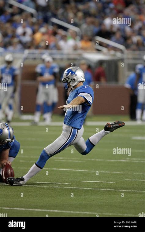 Detroit Lions Kicker Jason Hanson 4 During An Nfl Preseason Football