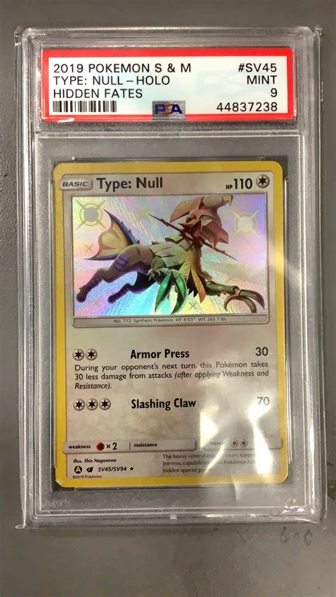 2019 Pokemon Sun Moon Hidden Fates Sv45 Type Null Holo PSA 9 GameStop