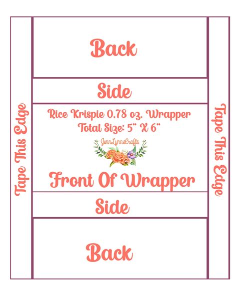 Rice Krispie Treat Wrapper Template Free