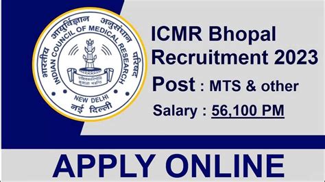 Icmr Bhopal Vacancy Technician Govt Jobs Mts Govt Jobs In Icmr