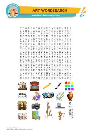 Art Vocabulary Word Search Teaching Resources