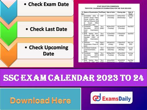 Ssc Tentative Calendar 2023 24 Pdf Out Download Upcoming Exam Date