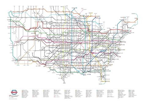 Project: U.S. Routes as a Subway Map | Transit map, Map, Subway map art