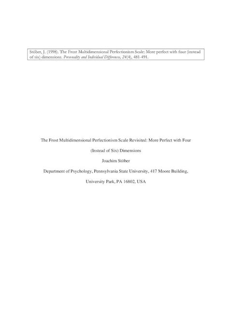 PDF Frost Multidimensional Perfectionism Scale Revisited DOKUMEN TIPS