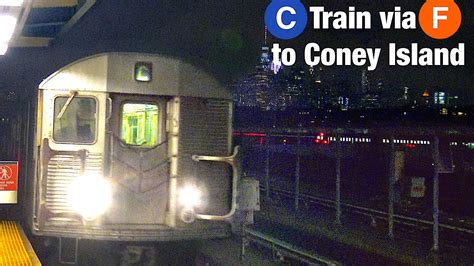 ⁴ᴷ R32 C Train Rerouted via the F Line to Coney Island YouTube