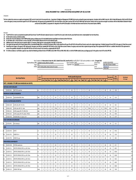 Fillable Online Cda Gov Serve As The Agencys Annual Procurement Request