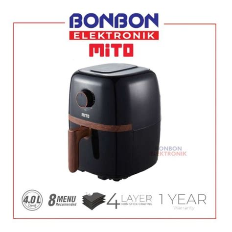 Promo Mito Air Fryer Af5 Wood Series 4l Black 800 Watt Af 5 Happy Fry