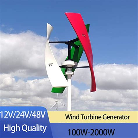 Oblique Blades Type Off Grid Wind Turbine From 100 To 2kw Vertical Axis