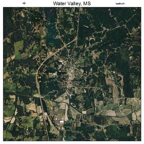 Aerial Photography Map of Water Valley, MS Mississippi