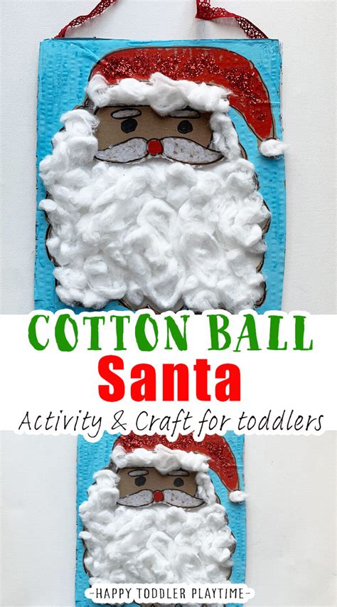 Cotton Ball Santa Fine Motor Craft And Activity Happy Toddler Playtime