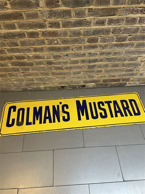 Huge Vintage Enamel Original Colemans Mustard Sign Ebay