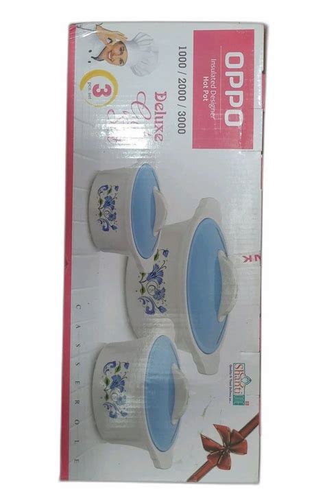 Blue And White Aluminium Insulated Hot Pot Set For Home Size 1000 2000 3000mL At 455 Set In
