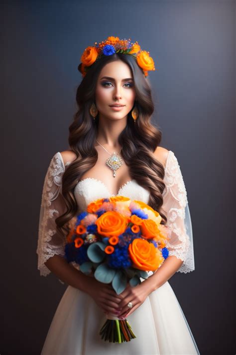 Lexica Beautiful Brunette Bride Wearing A Bohemian Style Wedding