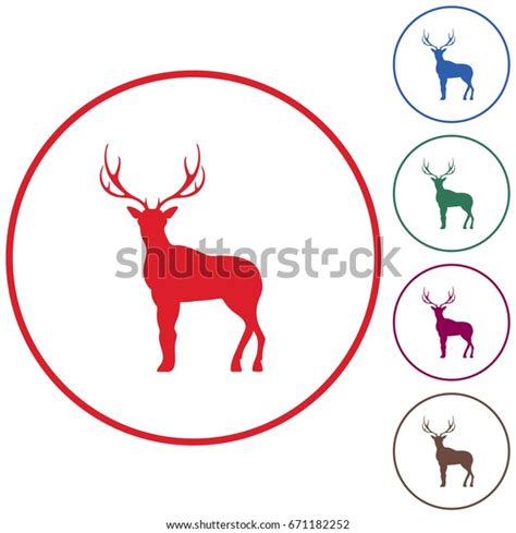 Silhouette Deer Flat Deer Icon Stock Vector Royalty Free 671182252 Shutterstock